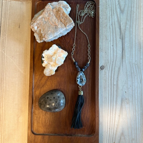 Free People Geode Fringe Festival Ready Vintage Necklace - Picture 3 of 4